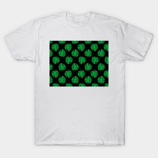 Philodendron Pattern Black T-Shirt